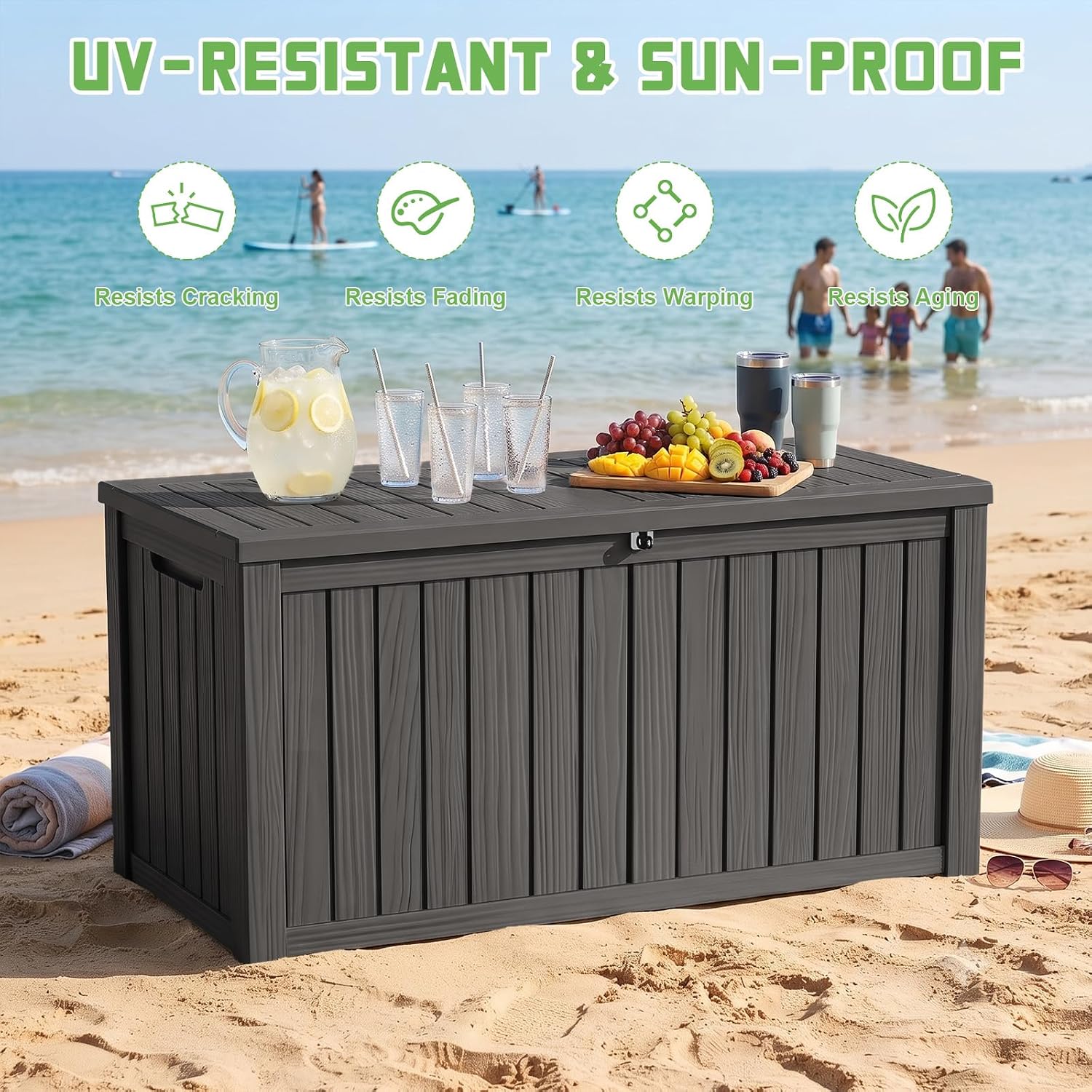 200갤런 잠금식 레진 데크 박스, 방수 및 자외선 차 - Uv Resin 리뷰 및 가격