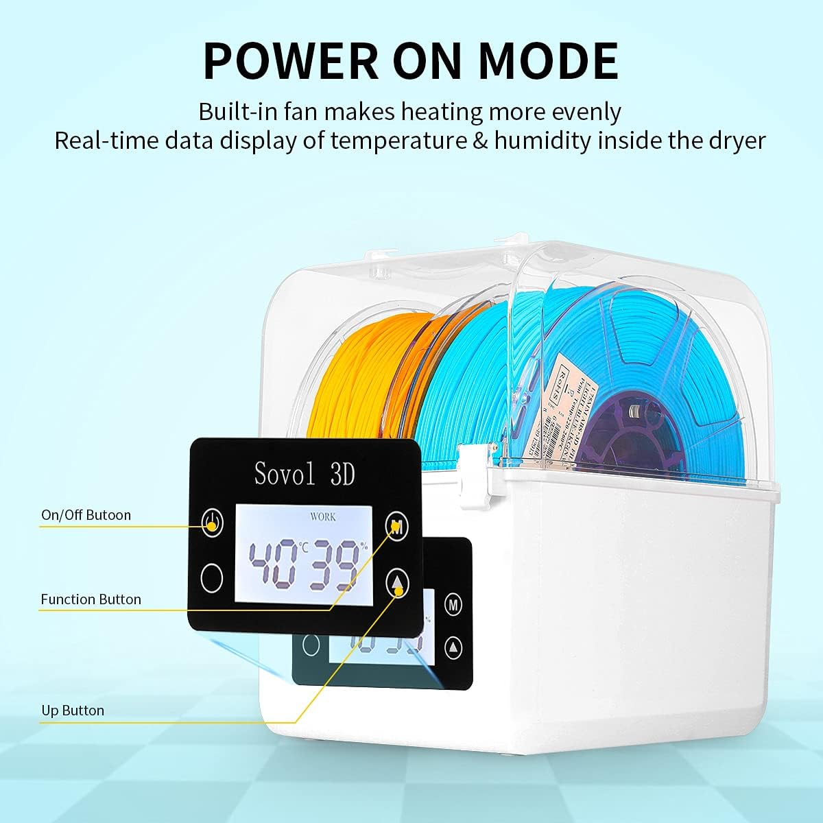 Sovol 필라멘트 건조기 2023, SH01 필라멘트 - Enclosure 3D Printer 리뷰 및 가격