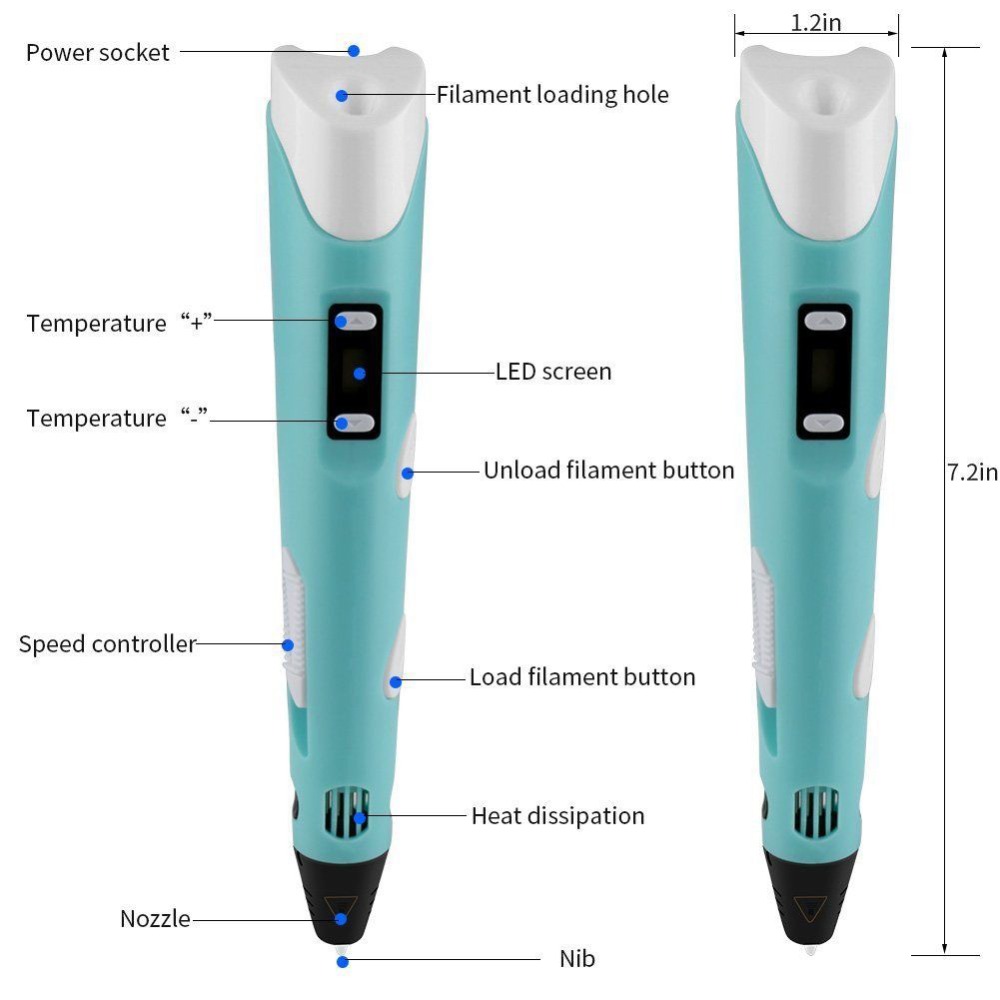 Dikale-DIY 3D 인쇄 펜, LED 스크린 PL - Pla Filament 리뷰 및 가격