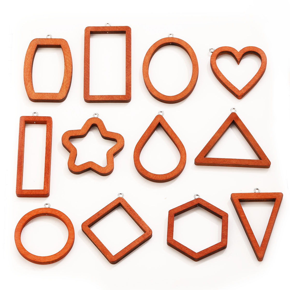 10PCS 삼각형 직사각형 나무 기하학적 참 장식품 귀 - Uv Resin 리뷰 및 가격